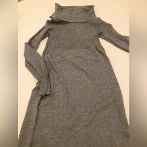 Ann Taylor Gray Long Sleeve wool Blend Sweater Knit Dress